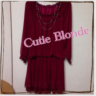 キューティーブロンド(Cutie Blonde)のCutie Blonde★ボルドーワンピ(ひざ丈ワンピース)