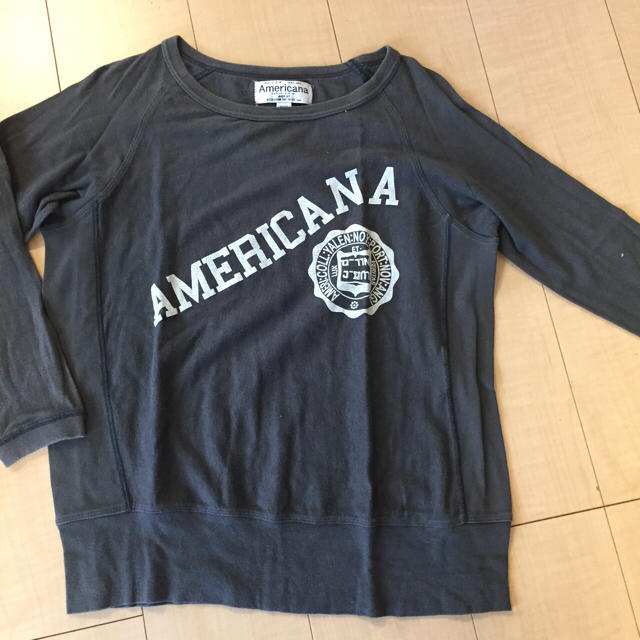 AMERICANA(アメリカーナ)のAmericana！アメリカーナ★長袖Ｔシャツ★黒 レディースのトップス(Tシャツ(長袖/七分))の商品写真