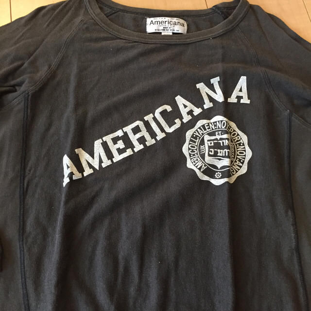 AMERICANA(アメリカーナ)のAmericana！アメリカーナ★長袖Ｔシャツ★黒 レディースのトップス(Tシャツ(長袖/七分))の商品写真