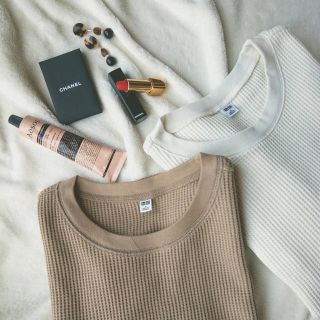 ユニクロ(UNIQLO)のユニクロ ワッフルクルーネック(カットソー(長袖/七分))