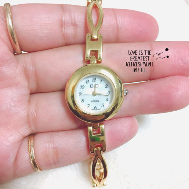 CITIZEN(シチズン)の【VOKEN Q&Q】シェル文字盤ゴールド腕時計✩︎美品 レディースのファッション小物(腕時計)の商品写真