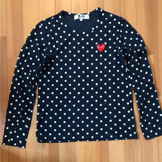 コムデギャルソン(COMME des GARCONS)のCOMME des GARCONS 長袖ドット柄Tシャツ レディースLサイズ(Tシャツ(長袖/七分))