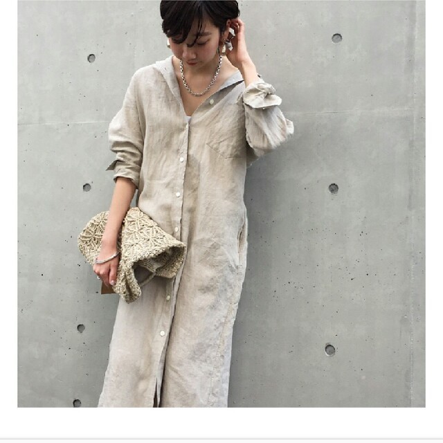 Plage Linen シャツワンピース