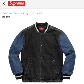 シュプリーム(Supreme)のDenim Varsity Jacket black M (Gジャン/デニムジャケット)