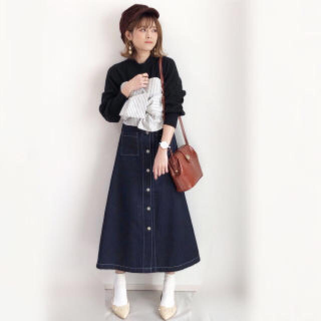 GU(ジーユー)のGU フロントボタンマキシスカート デニムスカート レディースのスカート(ロングスカート)の商品写真
