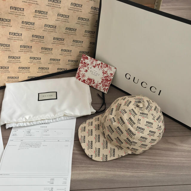 Gucci(グッチ)のGUCCI グッチ CAP ベースボールキャップ XL スタンププリント メンズの帽子(キャップ)の商品写真