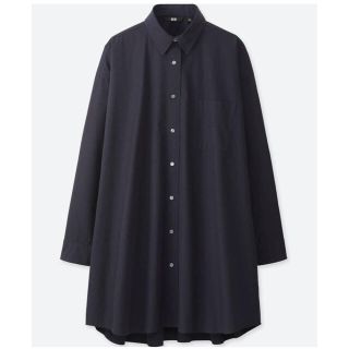 ユニクロ(UNIQLO)のユニクロ エクストラファインコットンオーバーサイズロングシャツ(シャツ/ブラウス(長袖/七分))