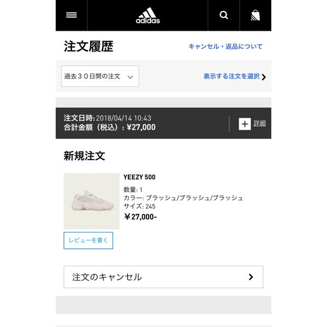 adidas(アディダス)の［新品］24.5cm YEEZY 500 メンズの靴/シューズ(スニーカー)の商品写真