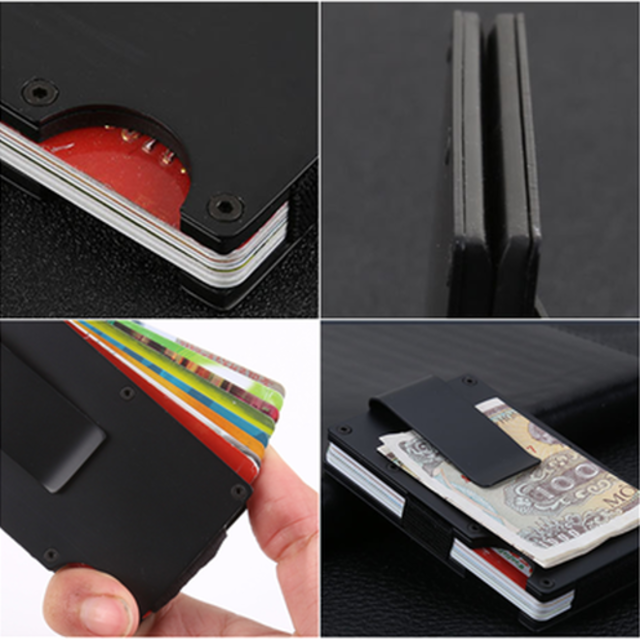 新品 マネークリップ カードケース 赤 薄い財布 ミニマリスト スキミング防止 メンズのファッション小物(マネークリップ)の商品写真