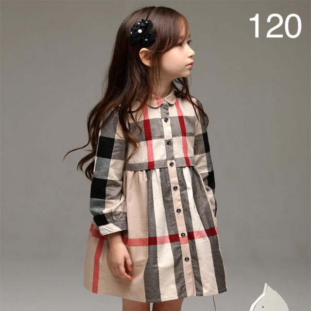 在庫処分❤️【120cm】残り僅か タータンチェックワンピース キッズ/ベビー/マタニティのキッズ服女の子用(90cm~)(ワンピース)の商品写真