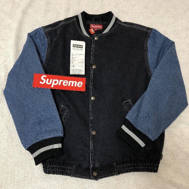 送料込 M Denim Varsity Jacket Supreme 新品