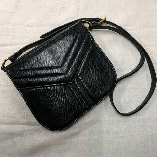 サンローラン(Saint Laurent)のイヴ・サンローラン ヴィンテージ ショルダーバッグ 黒 Yステッチ(ショルダーバッグ)