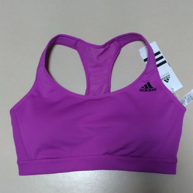 adidas(アディダス)のLサイズ　新品　アディダス　スポーツブラ　ブラトップ　パープル スポーツ/アウトドアのトレーニング/エクササイズ(トレーニング用品)の商品写真