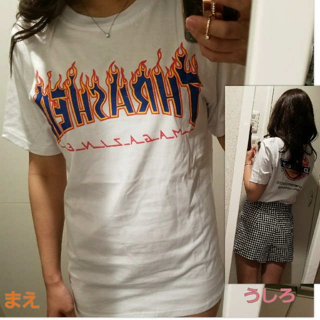 THRASHER(スラッシャー)のTHRASHER×Dickies スラッシャー ディッキーズ コラボTシャツ 白 レディースのトップス(Tシャツ(半袖/袖なし))の商品写真