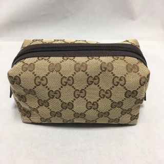 グッチ(Gucci)のグッチ　GGキャンバス　化粧ポーチ　コスメ　極美品(ポーチ)