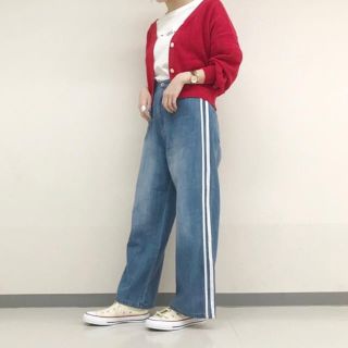 ダブルクローゼット(w closet)の【w closet】赤♡カーディガン(カーディガン)