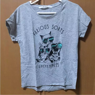 レイカズン(RayCassin)のネコ Tシャツ/グレー/RAY CASSIN/レイカズン(Tシャツ(半袖/袖なし))