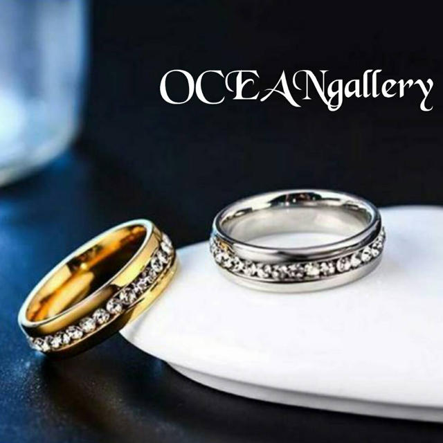 送料無料 シルバーサージカルステンレススーパーczダイヤフルエタニティリング指輪 レディースのアクセサリー(リング(指輪))の商品写真