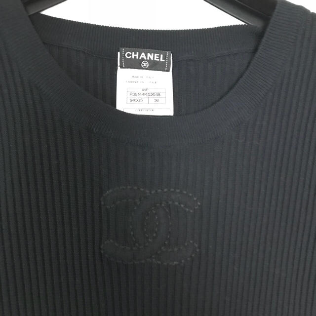 CHANEL(シャネル)のCHANEL シャネル★未使用 BIGココマーク ワンピース ニット ブラック レディースのワンピース(ひざ丈ワンピース)の商品写真