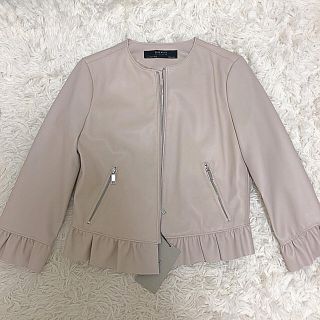 ザラ(ZARA)のZARA 新品 フリル ライダース(ライダースジャケット)