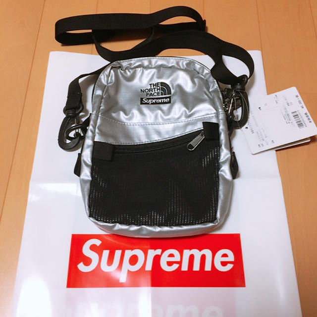 Supreme×North Face ショルダーバッグ シルバー