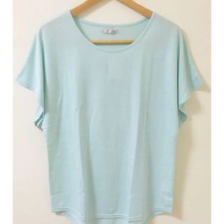 ⭐︎新品⭐︎さらてろ半袖シャツ 半袖カットソー  グリーン Ｌサイズ(カットソー(半袖/袖なし))