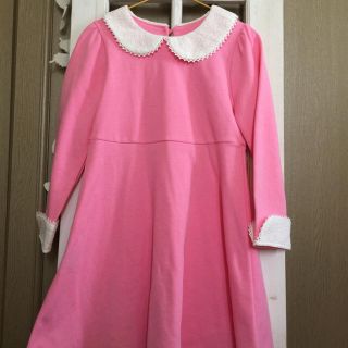 新品✨韓国♡mio boutique♡白花柄レース長袖ワンピース♡ピンク♡M✨(ワンピース)