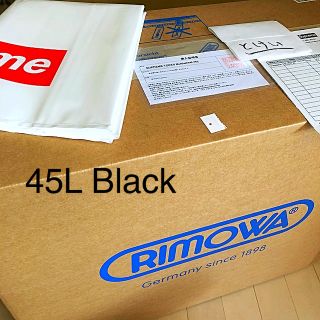 シュプリーム(Supreme)のsupreme RIMOWA 黒 45リットル Black シュプリーム リモワ(トラベルバッグ/スーツケース)