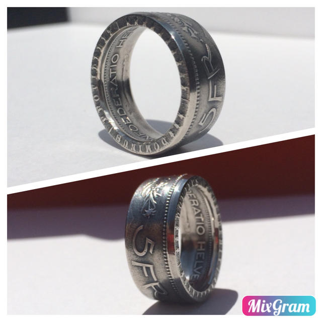 スイスフランリング 指輪  1968年 外国硬貨加工 メンズのアクセサリー(リング(指輪))の商品写真