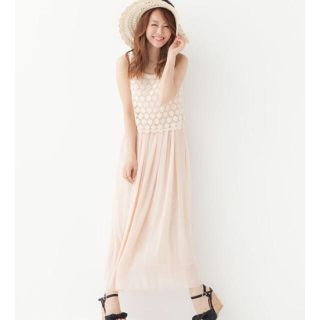 イング(INGNI)のレース×シフォンマキシワンピース❤︎フラワーサンダル(ロングワンピース/マキシワンピース)