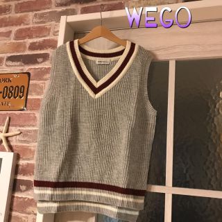 ウィゴー(WEGO)のサマーニットベスト ♥ ライン入り Vネック(ベスト/ジレ)