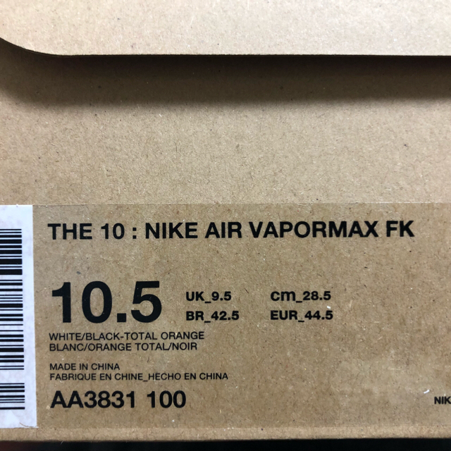 NIKE(ナイキ)の28.5cm THE10 NIKE OFF-WHITE AIR VAPORMAX メンズの靴/シューズ(スニーカー)の商品写真