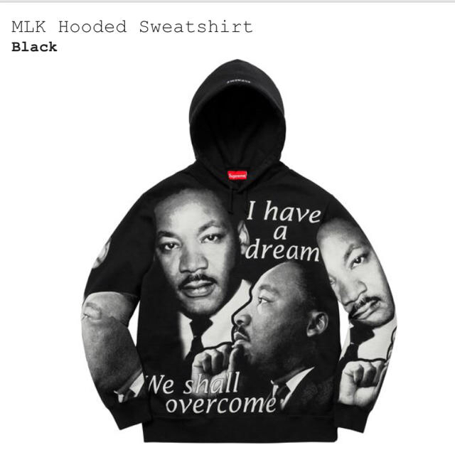 シュプリーム MLK hooded sweatshirt 黒L