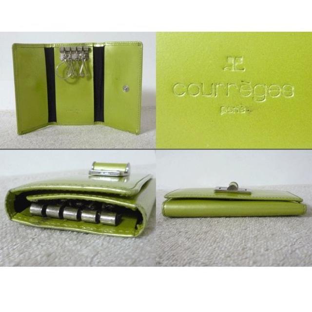 Courreges - クレージュ courreges レザー イエローグリーン 黄緑 4連