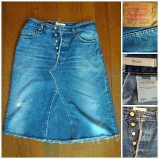 リーバイス(Levi's)のLevi's501 Flanksリメイクデニムスカート(ひざ丈スカート)