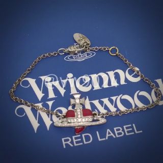 ヴィヴィアンウエストウッド(Vivienne Westwood)のヴィヴィアンウエストウッドディアマンテハートブレスレット　レッド(ブレスレット/バングル)