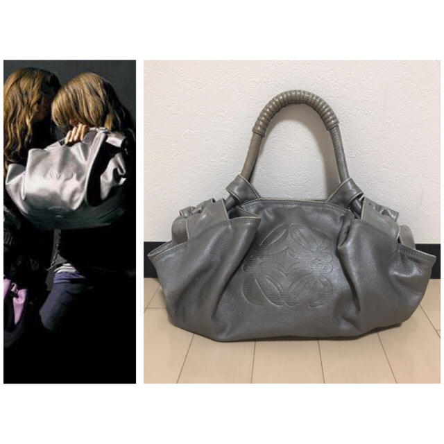 LOEWE - 本物 名作 LOEWE ロエベ ナッパアイレ レザーハンドバッグ シルバーグレーの通販 by Suzu's shop｜ロエベならラクマ