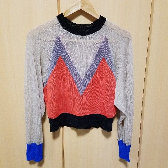 SLY(スライ)の今期SLY COLOR BLOCK SHEER HG TOPS レディースのトップス(カットソー(長袖/七分))の商品写真