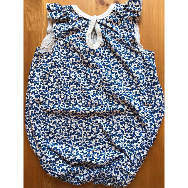 PETIT BATEAU(プチバトー)のトーマス様専用♡36m プチバトー ブループリントショートロンパース キッズ/ベビー/マタニティのキッズ服女の子用(90cm~)(ワンピース)の商品写真