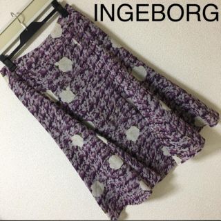 インゲボルグ(INGEBORG)の◆美品◆INGEBORG インゲボルグ◆スカート 膝丈 花柄 フラワー 11号(ひざ丈スカート)