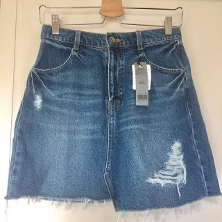 ジーナシス(JEANASIS)のJEANASIS クラッシュデニムスカート タグ付き美品(ミニスカート)