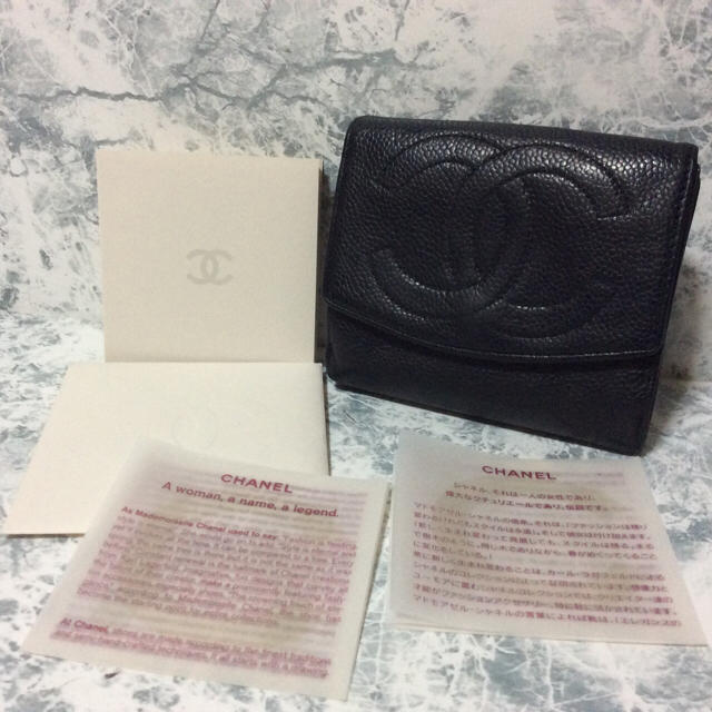 正規品/CHANEL/シャネル/キャビンスキン/デカココ/Wホック財布生産国