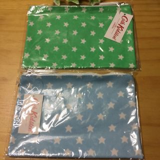 キャスキッドソン(Cath Kidston)の新品✨Cath kidstonキャスキッドソン♡フラットポーチ♡星柄ブルー✨(ポーチ)