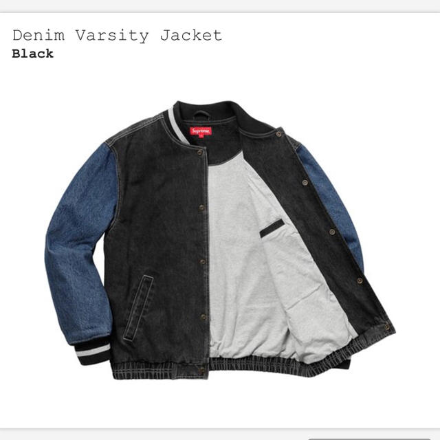 Supreme(シュプリーム)の送料込み Lサイズ Supreme Denim Varsity Jacket メンズのジャケット/アウター(Gジャン/デニムジャケット)の商品写真