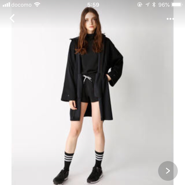 moussy(マウジー)の美品 MOUSSY adidas コラボ ロングパーカー レディースのトップス(パーカー)の商品写真