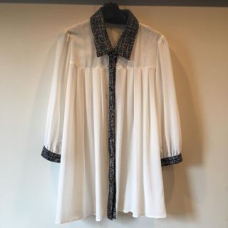 セシルマクビー(CECIL McBEE)の【新品】CECIL McBEE シースルーシャツ ブラウス(シャツ/ブラウス(長袖/七分))