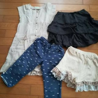 サンカンシオン(3can4on)の美品　夏服まとめ売り　130㎝　女の子　ワンピース　サンカンシオン、ユニクロ等(ワンピース)