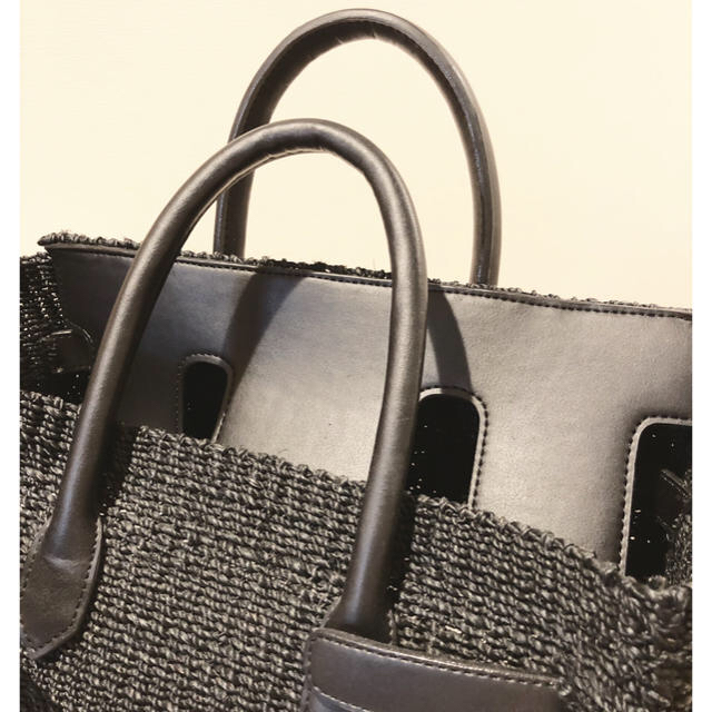 SEA(シー)の専用・SEA かごバーキン 黒 Mサイズ レディースのバッグ(ハンドバッグ)の商品写真