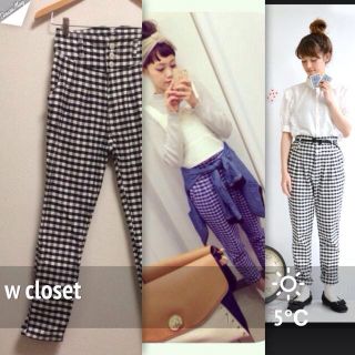 ダブルクローゼット(w closet)のw closet♡ギンガムパンツ(クロップドパンツ)