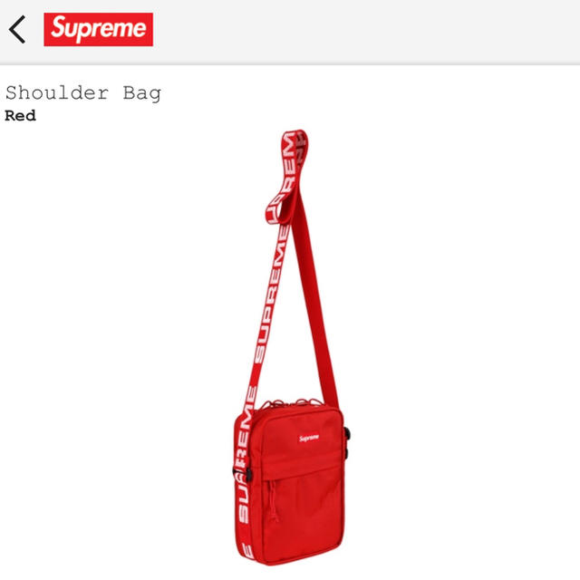 バッグSupreme Shoulder Bag 赤 18ss希少